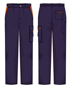 Pantalone Firenze Gabardina 65/35 Blu / Arancio