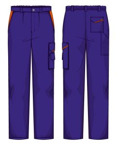 Pantalone Firenze Gabardina 65/35 Azzurro / Arancio
