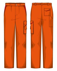 Pantalone Firenze Gabardina 65/35 Arancio / Rosso