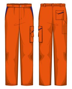 Pantalone Firenze Gabardina 65/35 Arancio / Azzurro
