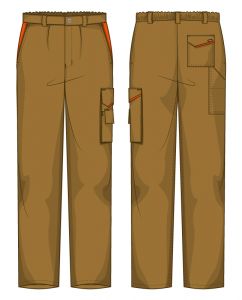 Pantalone Firenze Gabardina 65/35 Kaki / Arancio