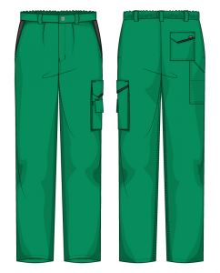 Pantalone Firenze Gabardina 65/35 Verde prato / Nero