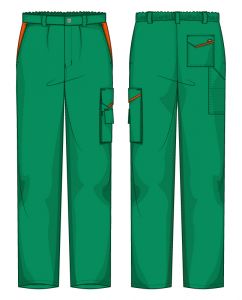 Pantalone Firenze Gabardina 65/35 Verde prato / Arancio
