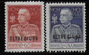 OLTRE  GIUBA  1925-6    Vittorio Emanuele Giubileo  MNH-VF # Sass. 18-9