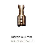 FASTON FEMMINA NUDO 4.8 cavo 0.5/1.5 conf. pz 100 (07.0483)
