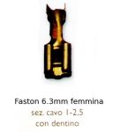 FASTON FEMMINA 6.3 NUDO CON DENTINO DORATO CAVO 1-2.5mmq conf. 100pz (07.0424)