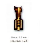 TERMINALE FASTON FEMMINA 6.3 NUDO DORATO CAVO 1-2.5mmq conf. 100pz (07.0425)