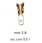 TERMINALE FASTON MASCHIO NUDO 2.8x0.8 cavo 0.5/1.5 dorato conf. pz 100 (07.3048)
