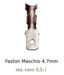 TERMINALE FASTON MASCHIO 4.7mm nudo per cavo 0.5/1.0mm conf. pz 100 (07.3049)