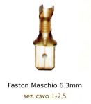 TERMINALE FASTON MASCHIO 6.3mm nudo per cavo 1.0/2.5mm conf. pz 100 (07.0429)