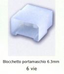 CONNETTORE PORTAMASCHIO  4 VIE SERIE 250 per faston con dentino 6.3mm (07.2826)