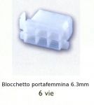 CONNETTORE PORTAFEMMINE  4 VIE SERIE 250 per faston con dentino 6.3mm (07.2827)