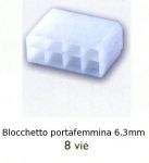 CONNETTORE PORTAFEMMINE  8 VIE SERIE 250 per faston con dentino 6.3mm (07.2831)