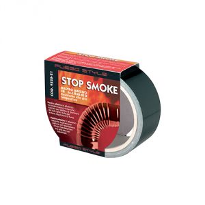 STOP SMOKE! NASTRO ADESIVO IN ALLUMINIO NERO 50mm