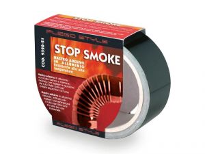 STOP SMOKE! NASTRO ADESIVO IN ALLUMINIO NERO 25mm