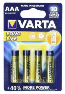 BATTERIA VARTA 4 PZ (AAA) MINI STILO - LONG LIFE