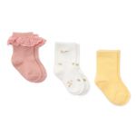 3-pack Socks Flower Pink / White Meadows / Honey Yellow