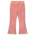 Flared pants Warm rose flowers