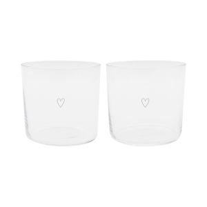 Bicchiere  set da 2 cuori bianchi