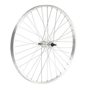 RUOTA ANTERIORE MVTEK 26x1 3/8 MOZZO IN ALLUMINIO SU CUSCINETTI CON DADO