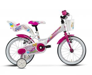 BICICLETTA LOMBARDO 14 BAFFY BIANCA FUCSIA