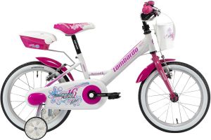 BICICLETTA LOMBARDO 16 MARIPOSA BIANCO FUCSIA