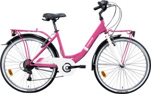 BICICLETTA LOMBARDO 26 RIMINI AGEVOLE  6V PINK GUM LUCIDO 43CM