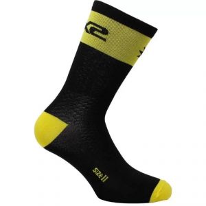 CALZINI SIXS CORTA SHORT LOGO NERO-GIALLO