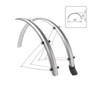 PARAFANGHI WAG POLICARBONATO CON PARASPRUZZO 28x48mm ARGENTO