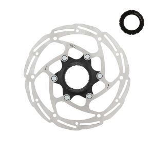 DISCO FRENO WAG CL6 CENTER LOCK GHIERA ESTERNA 180mm NERO ARGENTO