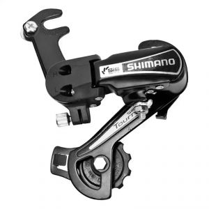 CAMBIO SHIMANO MTB TY21 3x6/7V GABBIA LUNGA NERO+ FORCELLINO INTEGRATO SFUSO