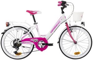 BICICLETTA LOMBARDO 20 MARIPOSA 6V BIANCO FUXIA