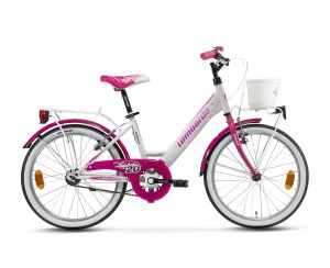 BICICLETTA LOMBARDO 20 DONNA MARIPOSA 1V BIANCA-FUCHSIA GLOSSY 33