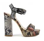 Sandalo frate in stampa pitone e glitter