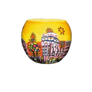 XL325 Villaggio fiabesco giallo - Portalumino 15 cm