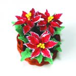  Stella di Natale rossa con bordo argento