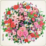 Pannello 10 x 10 cm, fiori.
