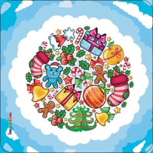 Pannello 10 x 10 cm, natale miniature.