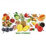 Pannello 20 x 40 cm, puzzle frutta e vitamine.