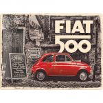 23295 FIAT 500 - Red car in the street