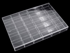 Organizer con 30 scomparti, in plexiglass, 35 x 24 cm