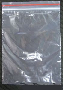Sacchetto in polietilene, chiusura a zip, trasparente, 10 x 15 cm