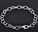 Bracciale donna, metallo placcato argento, con moschettone.