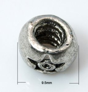 Rondella in metallo, tamburo, color argento antico, senza nickel, 6 pezzi