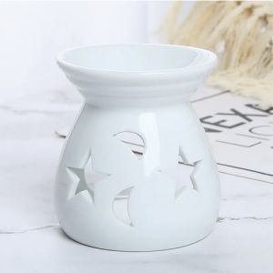 PJ03-BI Brucia essenze in ceramica Stella & Luna - Bianco
