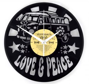 YV15035 Orologio in vinile, da parete: Love & Peace