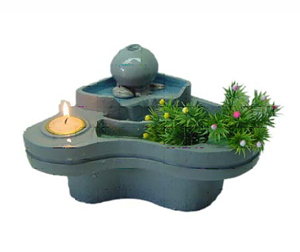 Lotto fontana da tavolo, 26 x 25 x 23 cm + 2 pompe di scorta