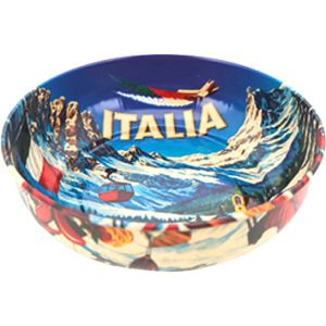 CIO02 - Ciotola in metallo, 11,5 x 3,5 cm, Italia sulla neve