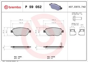 PASTICCHE FRENO P59052