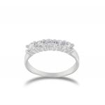 Ring with with five white cubic zirconia
